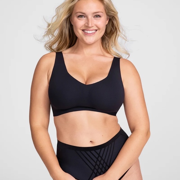 Honeylove Liftwear V-Neck Bra, Black, Large - Picture 1 of 5